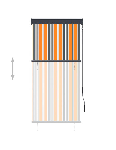 Tenda a Rullo per Esterni 80x250 cm Giallo e Blu