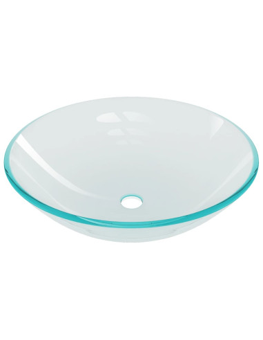 Lavandino con Rubinetto e Piletta Vetro Temperato Trasparente