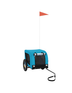 Rimorchio da Bici per Animali Blu e Nero Oxford e Ferro