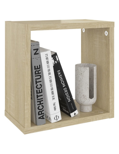 Mensole Parete a Cubo 2 pz Rovere Sonoma 26x15x26 cm