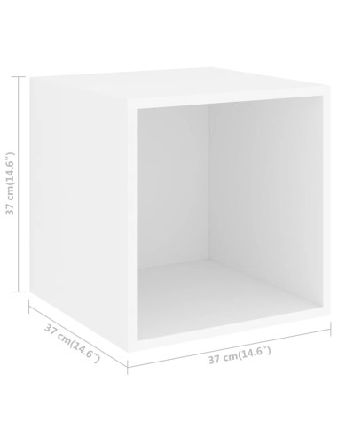 Set Mobili Porta TV 4 pz Bianco in Legno Multistrato