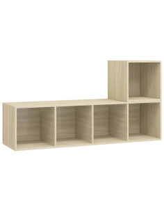 Set Porta TV 2 pz Rovere Sonoma in Truciolato