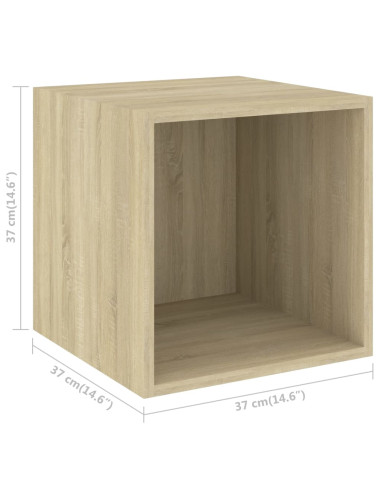 Set Porta TV 2 pz Rovere Sonoma in Truciolato