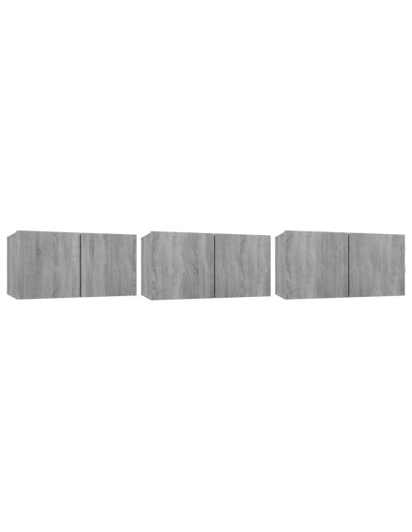 Set di Mobili Porta TV 5 pz Grigio Sonoma in Legno Multistrato
