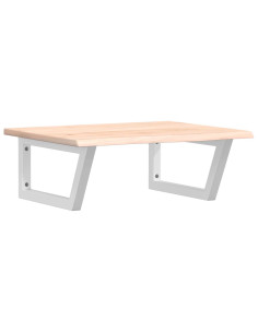 Ripiano a Parete per Lavabo in Acciaio e Massello di Rovere