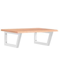 Ripiano a Parete per Lavabo in Acciaio e Massello di Rovere