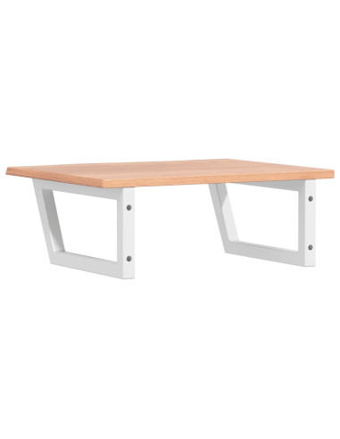 Ripiano a Parete per Lavabo in Acciaio e Massello di Rovere