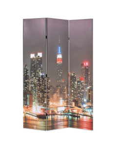 Paravento Pieghevole 120x170 cm Stampa New York di Notte