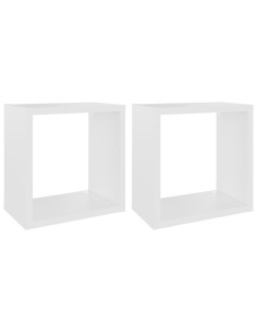 Mensole Parete a Cubo 2 pz Bianche 26x15x26 cm
