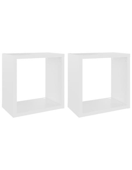 Mensole Parete a Cubo 2 pz Bianche 26x15x26 cm
