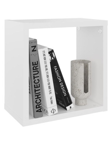 Mensole Parete a Cubo 2 pz Bianche 26x15x26 cm