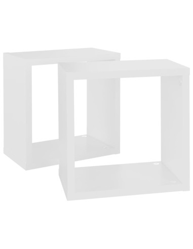 Mensole Parete a Cubo 2 pz Bianche 26x15x26 cm