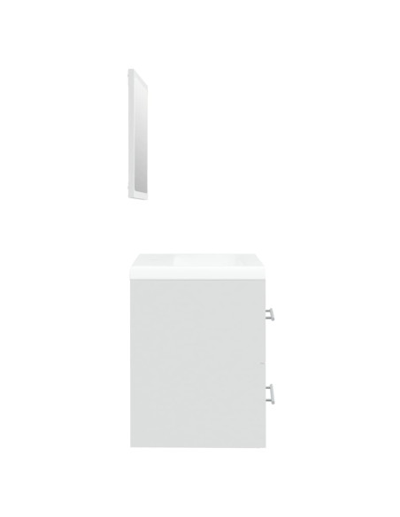 Mobile Bagno con Lavabo Integrato Bianco in Legno Multistrato