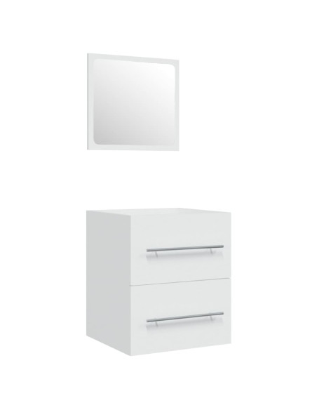 Mobile Bagno con Lavabo Integrato Bianco in Legno Multistrato