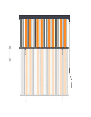 Tenda a Rullo per Esterni 100x250 cm Giallo e Blu
