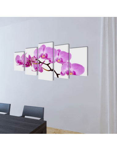 5 pz Set Stampa su Tela da Muro Orchidèa 100 x 50 cm