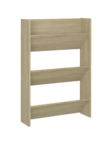 Scarpiere a Muro 2pz Rovere Sonoma 60x18x90cm Legno Multistrato