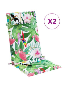 Cuscini per Sedia Schienale Alto 2pz Multicolore Tessuto Oxford