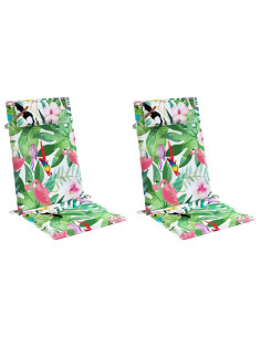 Cuscini per Sedia Schienale Alto 2pz Multicolore Tessuto Oxford 2