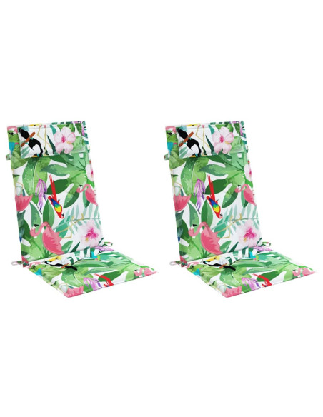 Cuscini per Sedia Schienale Alto 2pz Multicolore Tessuto Oxford