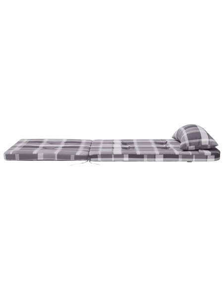Cuscini Sedia Adirondack 2 pz a Quadri Grigio in Tessuto Oxford