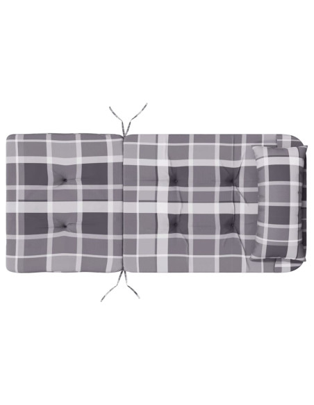 Cuscini Sedia Adirondack 2 pz a Quadri Grigio in Tessuto Oxford