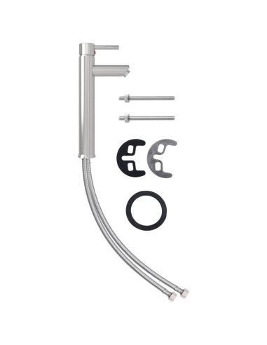 Lavandino con Rubinetto e Piletta in Vetro Temperato Marrone