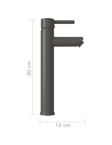 Rubinetto Miscelatore da Bagno Grigio 12x30 cm