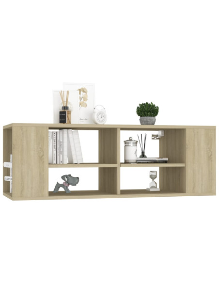 Mobile TV da Parete Rovere Sonoma 102x35x35cm Legno Multistrato