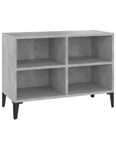 Mobile TV con Gambe in Metallo Grigio Cemento 69,5x30x50 cm