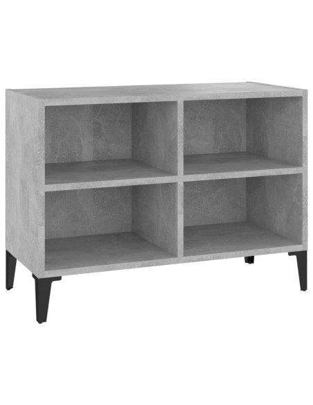 Mobile TV con Gambe in Metallo Grigio Cemento 69,5x30x50 cm