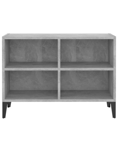 Mobile TV con Gambe in Metallo Grigio Cemento 69,5x30x50 cm