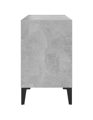 Mobile TV con Gambe in Metallo Grigio Cemento 69,5x30x50 cm