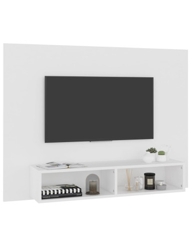 Mobile TV a Muro Bianco 120x23,5x90 cm in Legno Multistrato