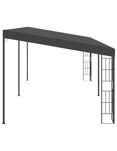 Gazebo a Parete 3x6 m Antracite in Tessuto