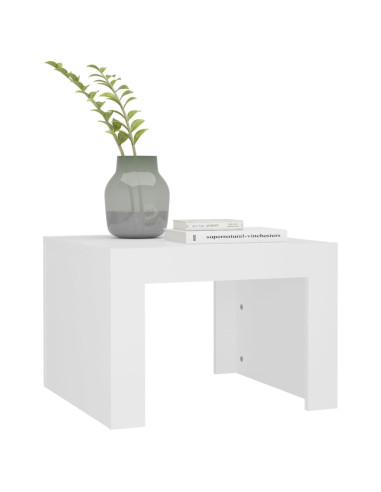 Tavolino da Salotto Bianco 50x50x35 cm in Truciolato