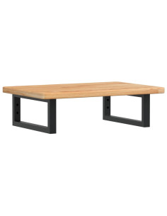 Ripiano a Parete per Lavabo in Acciaio e Massello di Rovere