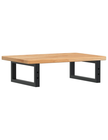 Ripiano a Parete per Lavabo in Acciaio e Massello di Rovere