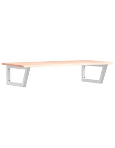 Ripiano a Parete per Lavabo in Acciaio e Massello di Rovere