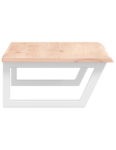 Ripiano a Parete per Lavabo in Acciaio e Massello di Rovere