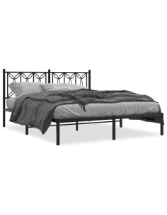 Giroletto con Testiera in Metallo Nero 160x200 cm