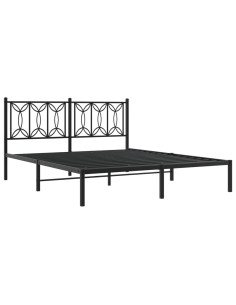 Giroletto con Testiera in Metallo Nero 160x200 cm 2