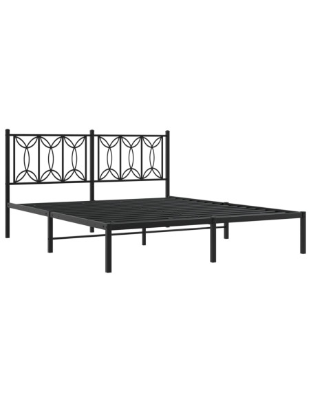 Giroletto con Testiera in Metallo Nero 160x200 cm