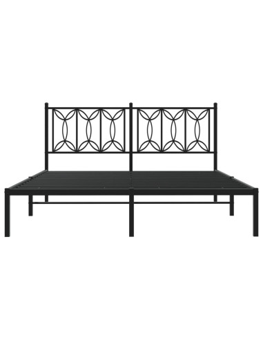 Giroletto con Testiera in Metallo Nero 160x200 cm