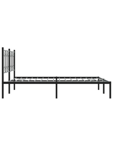 Giroletto con Testiera in Metallo Nero 160x200 cm