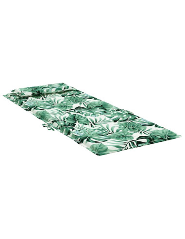 Cuscini Sedia Schienale Alto 6 pz Motivo Foglie Tessuto Oxford