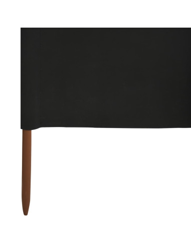 Paravento a 3 Pannelli in Tessuto 400x120 cm Nero