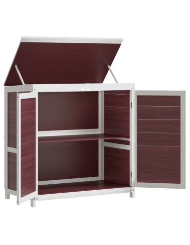 Set Rimessa Attrezzi da Giardino 2pz Moka Legno Massello Pino