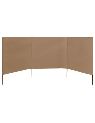 Paravento a 3 Pannelli in Tessuto 400x120cm Grigio Talpa