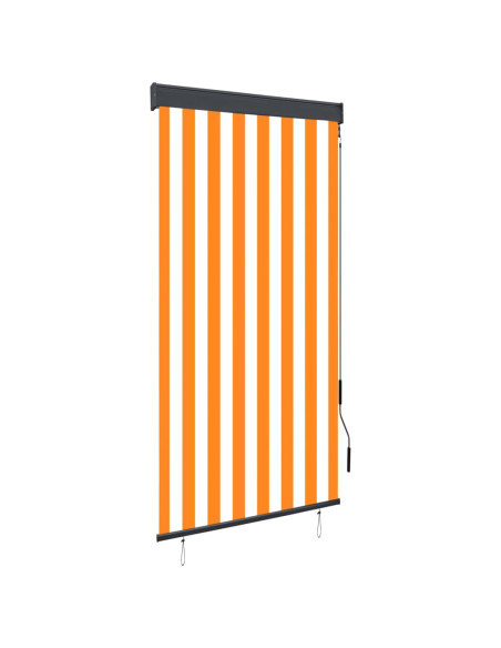 Tenda a Rullo per Esterni 80x250 cm Bianca e Arancione
